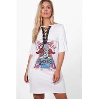 kerry anne lace up detail band dress white