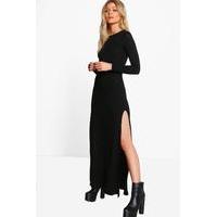 Kelly Split Side Maxi Dress - black
