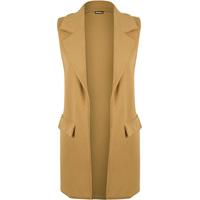 Kellia Long Sleeveless Waistcoat - Camel