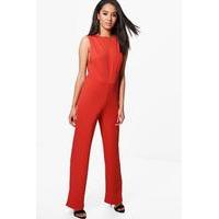 Keira Low Side Wide Leg Jumpsuit - cinnamon