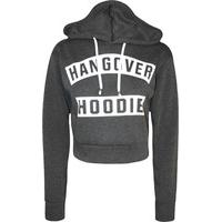 Kelsie Cropped \'Hangover Hoodie\' - Dark Grey