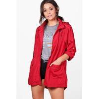 Kelly Hooded Mac - red