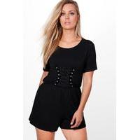 kelly corset detail playsuit black