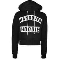 Kelsie Cropped \'Hangover Hoodie\' - Black