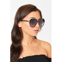 Kelsey Black Ombre Lens Aviator Sunglasses