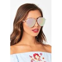 kelsey pink mirrored lens aviator sunglasses