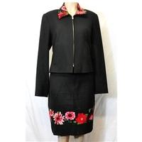 Kenzo - Size: 14 - Black - Embroidered Skirt Suit