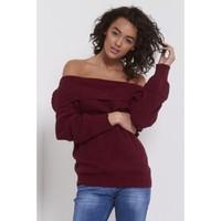 Kelly Chunky Knitted Bardot Jumper Top