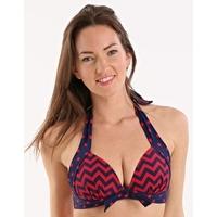 key west dual cup halter navy and red