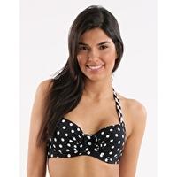 key west underwired halter top black and white
