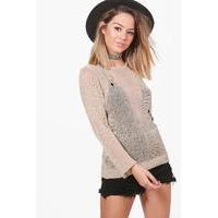 Kelly Oversized Distressed Jumper - stone