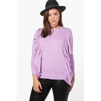Kelly Ruffle Front Knitted Top - lilac