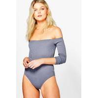 kerrie bardot rib knitted bodysuit dove