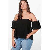 Kelly Off The Shoulder Bow Top - black