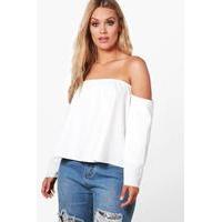 Kerry Off The Shoulder Ruffle Sleeve Top - ivory
