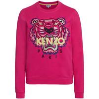 Kenzo fuchsia sweater with tiger and logo women\'s Sweatshirt in pink