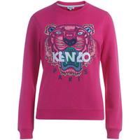 Kenzo fuchsia fleece with multicolor embroidered tiger women\'s Sweatshirt in pink