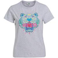 Kenzo T-Shirt with grey melange tiger women\'s Shirts and Tops in grey