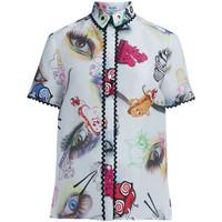 Kenzo printed linen amp; silk shirt women\'s Shirt in white