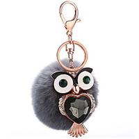 key chain sphere bird key chain gray metal plush