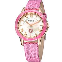 KEZZI Women\'s Fashion Watch Wrist watch / Quartz Leather Band Cool Casual Black White Pink Purple Rose