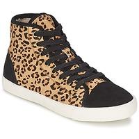 kg by kurt geiger leap womens shoes high top trainers in brown