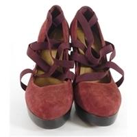 KG Kurt Geiger, size 6.5/40 wine Annessa platform elastic strap court shoe