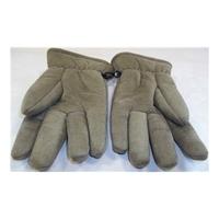 Khaki suede look small gloves