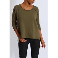 Khaki Tie Back Jumper