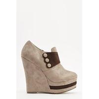 Khaki Suedette Ankle Boots