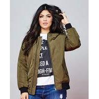 Khaki Padded Bomber Jacket