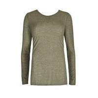 Khaki Low Back Long Sleeved Top