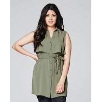 Khaki Layered Belted Tunic