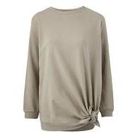 Khaki Tie Waist Sweatshirt