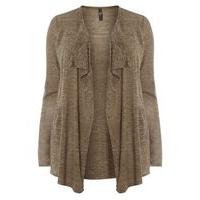 Khaki Green Linen Blend Cardigan, Khaki