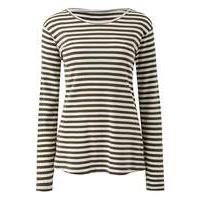 Khaki/Ivory Stripe Long Sleeve Top