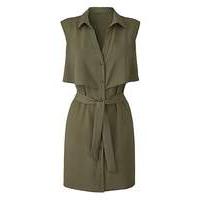 Khaki Layered Belted Tunic