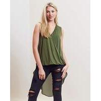 khaki crossover front top