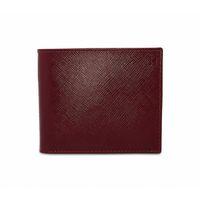 KHAALZ Bremen Classic Billfold Wallet in Maroon Saffianoa