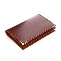 khaalz spectre majestic card holder in tan leather brown suede