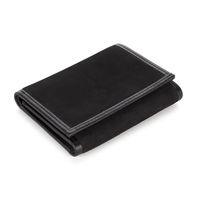 KHAALZ Quantum Trifold Wallet in Black Leather & Black Nubuck