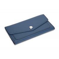 KHAALZ Flora Ladies Wallet in Marine Blue Leather
