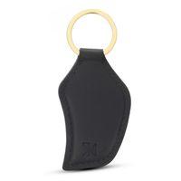 KHAALZ Claude Gold Keyring in Navy Blue Leather