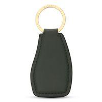 KHAALZ Flow Gold Keyring in Racing-green Leather