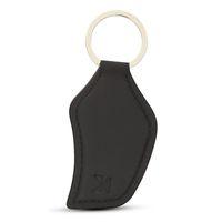 KHAALZ Claude Silver Keyring in Midnight-black Leather