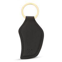 KHAALZ Claude Gold Keyring in Midnight-black Leather