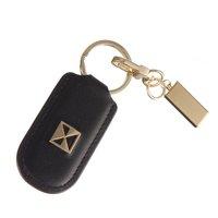 KHAALZ Majestic Gold Keyring in Black Leather with Usb