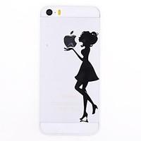 kiss woman pattern transparent tpu back case for iphone 55s