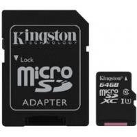 Kingston (64GB) microSDXC Class 10 UHS-I 45MB/s Read Card with Adapter