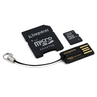 Kingston 4GB Class 4 MicroSD Card - Multi-Kit with MicroSDHC to SD/Mini SD Adapters